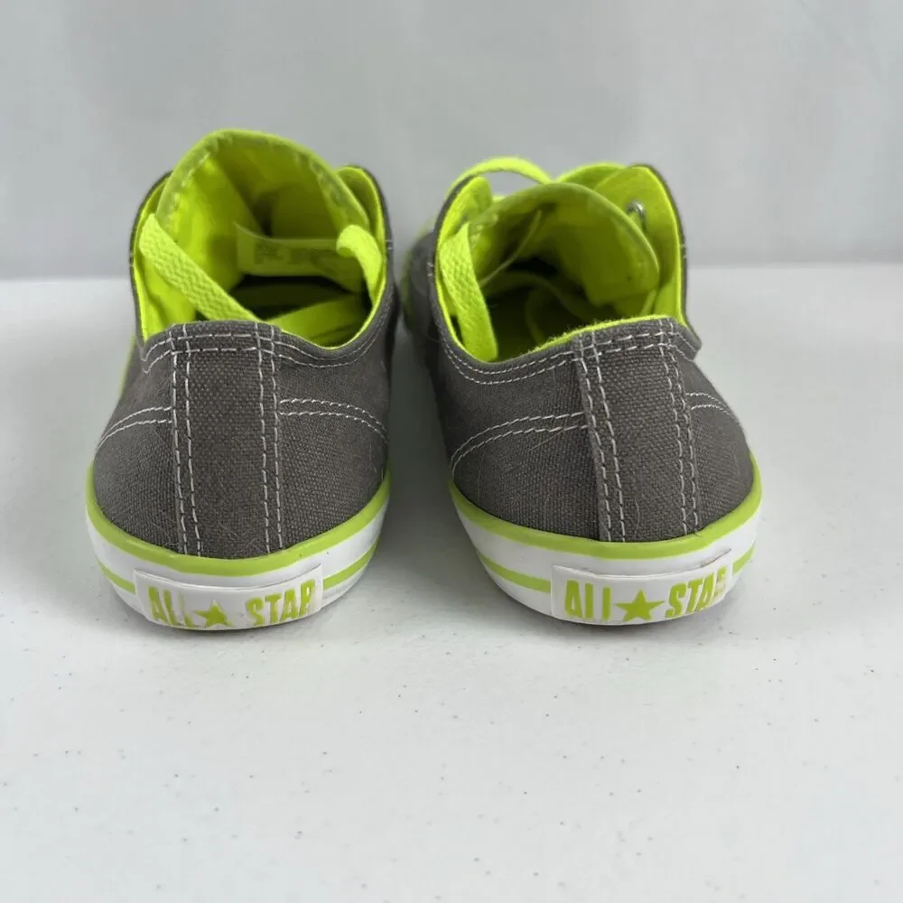 Unisex Converse Chuck Taylor All Star Low Top Grey Lime Green Laces/Trim Size 5